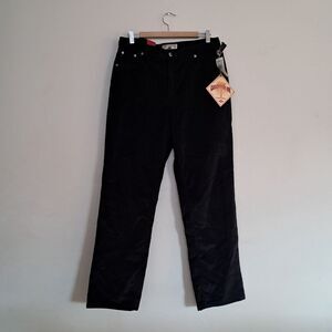 Caribbean Joe Pants Women's 16 Black Velvet Corduroy Retro Classic Fit Stretch
